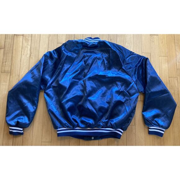 VTG Taylor Jackets Satin Bomber Jacket NAVY‎ BLUE UPPER DECK Sz XL Made In USA - Picture 3 of 6